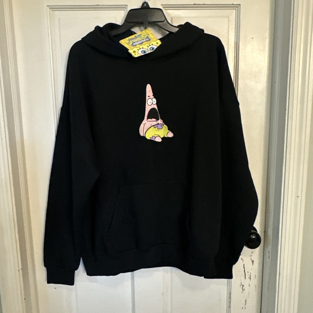 Nickelodeon NWT‎ Embroidered Patrick Hoodie Sponge Bob Men's Pullover Hoodie